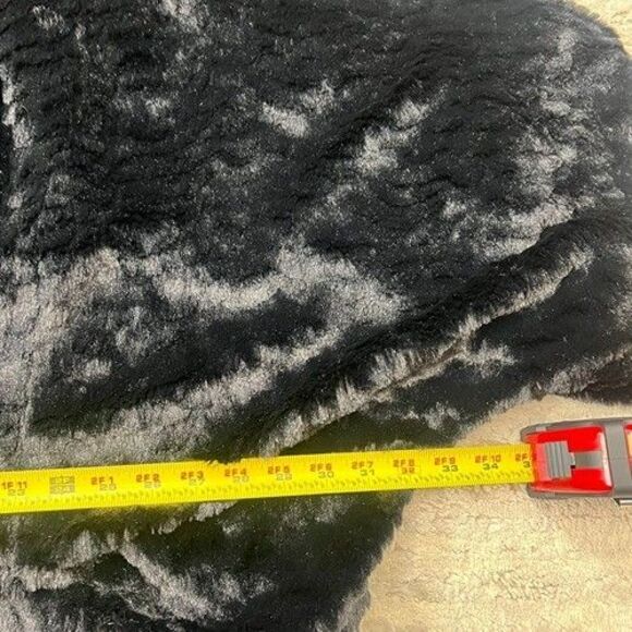 Democracy Lined Black Soft Faux Fur Shawl Collar Poncho Coat Womens Plus 2X - Picture 12 of 16